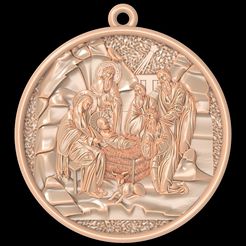 untitled.119.jpg Free OBJ file The baby Jesus was born pendant jewelry Mother Mary with Jesus・3D printer model to download, Cadagency
