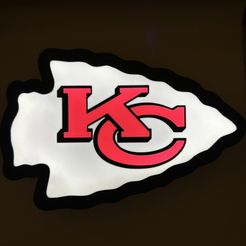 KC-Lit.jpg STL-Datei KC Chiefs NFL Logo Leuchtkasten・Design für 3D-Drucker zum herunterladen