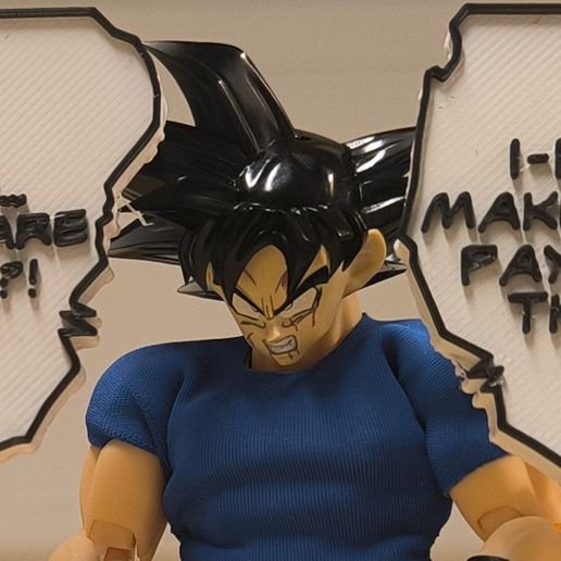 Speech bubble Dragon Ball Z: Goku Transforms into SSJ