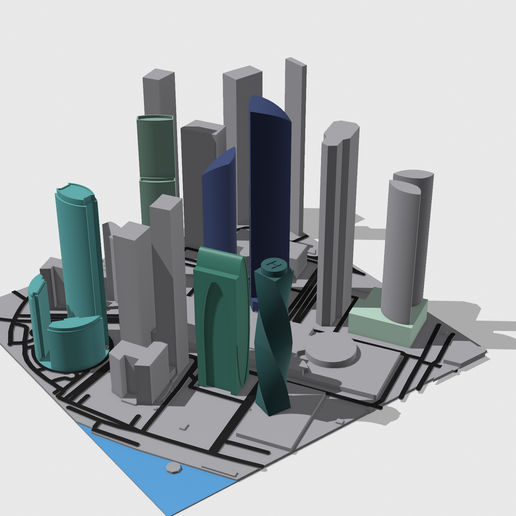 🏙️ Miniature Model of Moscow City・ STL File for 3D printing・Cults