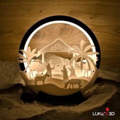 1.jpg STL file Nativity Scene Ring Light Art・3D printer design to download, Lukes3D