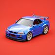 3D-Nissan-Skyline-GTR.jpeg Nissan Skyline GTR R34 (1999) Model Kit Car