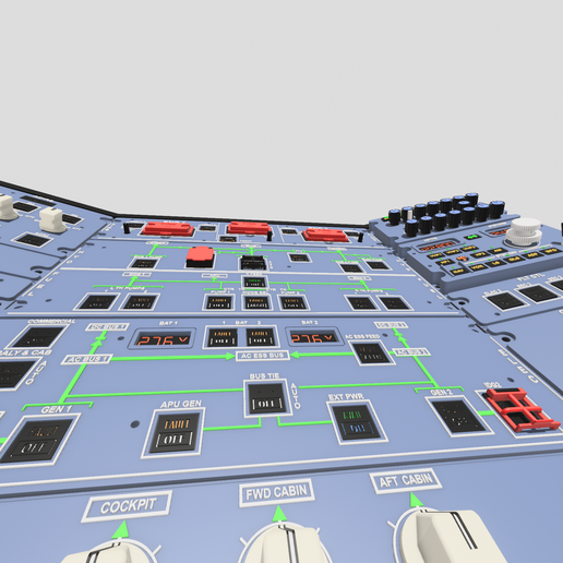 ️ Airbus A320 Overhead Panel – Full 1:1 Scale Cockpit System・ 3D File ...