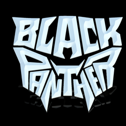 Black-Panter.png Black Panther Lettering with Panther Design - Power and Elegance