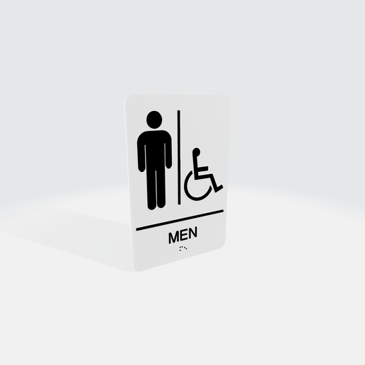 🧑‍🦼 Simple Men & Accessibility Restroom Sign with braille | bathroom ...