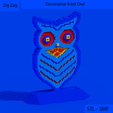 03.png Decorative 8-bit Owl - Desk Sculpture for Decoration - Multi-Part - No Supports - Voxel Art