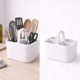 Organized-kitchen-with-BucketMate-caddy1.png BucketMate Kitchen Caddy | Multi-Compartment Organizer mit Griff | 3D Printable