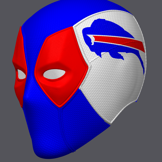 deadpool football helmet Deadpool Helmet with Buffalo Bills Football logo (Adult wearable)