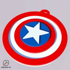 keychain_Captain_America.jpg Fichier STL gratuit Porte-clés Captain America・Modèle pour imprimante 3D à télécharger