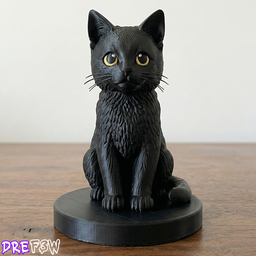 Cute Adorable Kitten Sculpture For Desktop