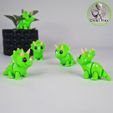 3.jpg Flexi Mini Triceratops | Print In Place | No Supports