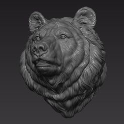 9.jpg Archivo STL Cabeza de oso peluda・Modelo de impresora 3D para descargar