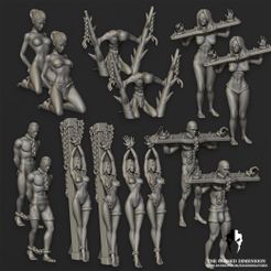 Slavesall_jpg.jpg 3D file Slaves! Clothed with nude variations・3D printable model to download