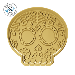 skull_01_8cm_2pc_C.png Archivo STL Cráneo redondeado (no1) - Cortador de galletas - Fondant - Arcilla polimérica・Modelo para descargar e imprimir en 3D