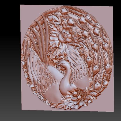 circularPhoenix2.jpg Phoenix 3d model of bas-relief