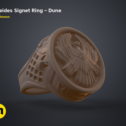 Atreides-ring-default.0.png Download free STL file Atreides Signet Ring - Dune • 3D printing template, 3D-mon