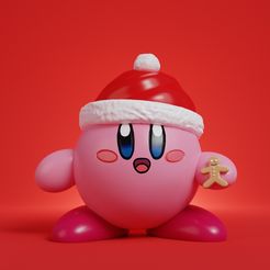 kirby-cookie-render.jpg Kirby Offering Christmas Cookie