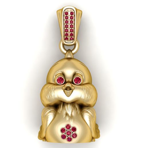 “Ruby-Eyed Bunny Pendant” 3D model