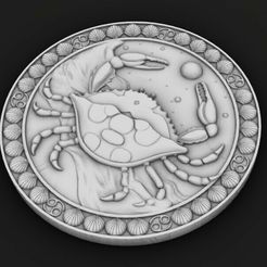 1.jpeg Cancer Zodiac Medallion 3D