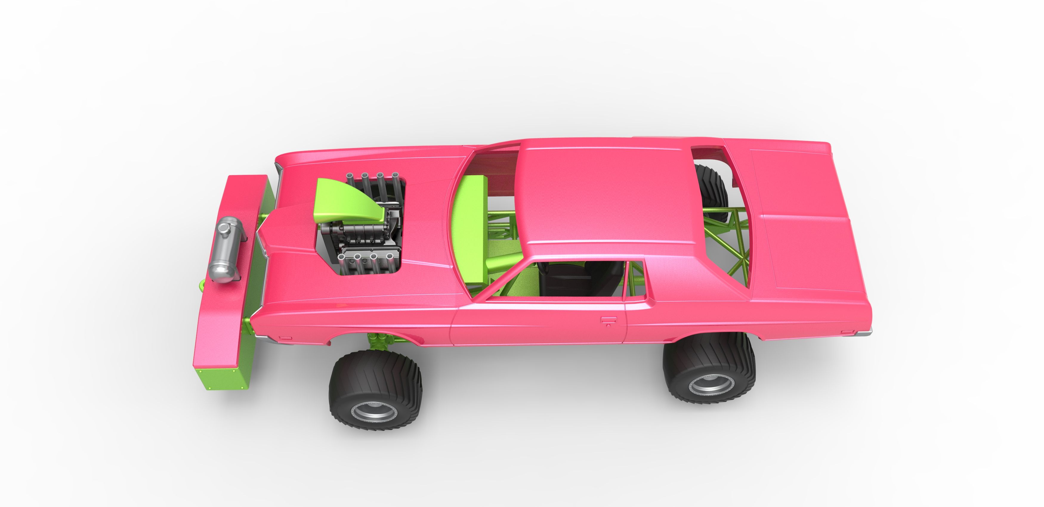 9.jpg Fichier 3D Camion tracté 4wd avec coque de voiture échelle 1:25・Objet imprimable en 3D à télécharger, CosplayItemsRock