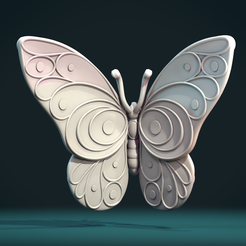 BtrflX-01.png 3D file Butterfly W・3D print model to download