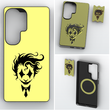 Sinister Jester Clown Magnetic Phone Case for S26 Ultra with Camera Shield and Matching Keyring Accessory