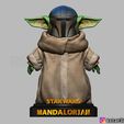 01.jpg Yoda Baby with Mandalorian Helmet High quality