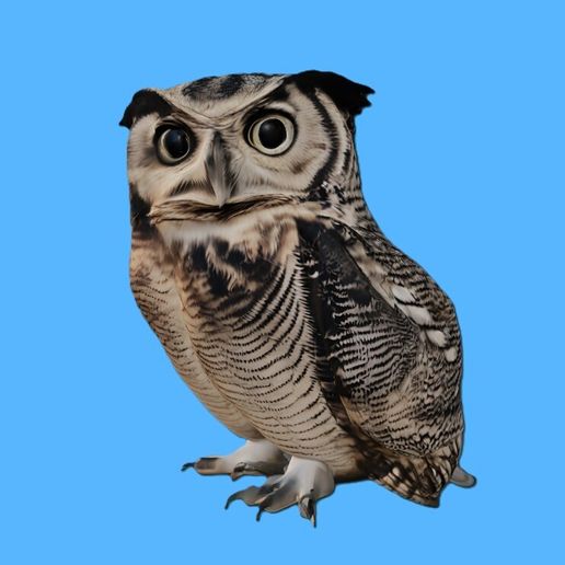 3Dプリント作品「The Man and the Horned Owl」 🦉 Great Horned Owl・ STL File for 3D printing・Cults