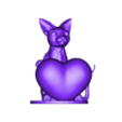 Kitten_Valentine_1.stl Cute figurine Sphynx kitten holding a heart