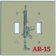 AR-15a.jpg AR 15 Fully embossed rifle - Dual Switch Plate