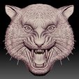 12.jpg Tiger head STL file 3d model - relief for CNC router or 3D printer.