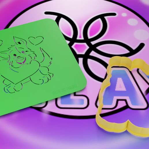 Dog Heart #1 (Stencil + Cutter) 3D model