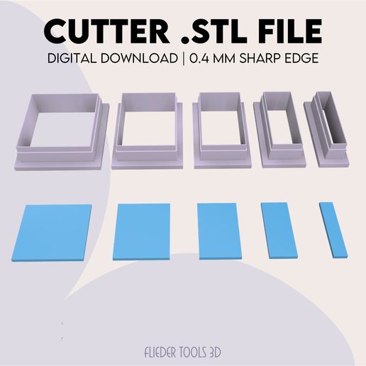 Free 3D file Rectangle Shape Polymer Clay Cutter | Rectangle Shape ...