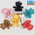 FIDGET-BEAR-KEYCHAIN-09.jpg STL file TEDDY, ARTICULATED AND FIDGET KEYCHAIN printed in place without supports・Model to download and 3D print