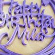 20230314_131120.jpg Happy Birthday Cake Topper Mila 3D