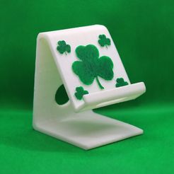 Shamrock phone stand pic 1.jpg 3D file Shamrock phone stand・3D printing template to download, M3DPrint