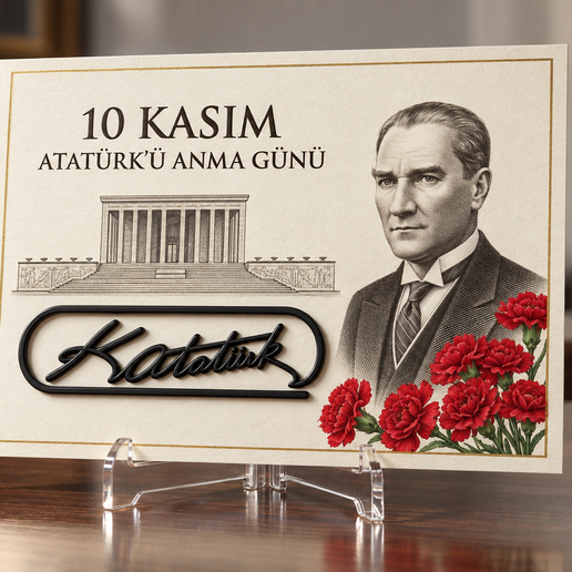 Atatürk Signature Bookmark / Paper Clip – 3D Printable Model (STL / 3MF)
