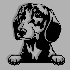 teckel.png Fichier STL Déco mural Teckel・Modèle pour imprimante 3D à télécharger