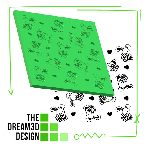 CUTE BUNNY TEXTURE DEBOSSER 3D model