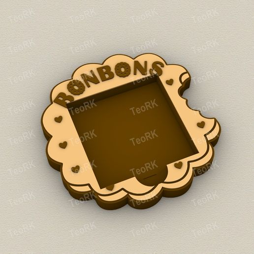 Post-It, Sticky Note Holder candy sweet chocolate cookie - 3MF pre-painted , STL