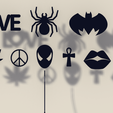 Candle-gadget-Combined-s.png Candle Projection Gadgets Love Spiderman Batman Weed leaf Lips Peace Cross