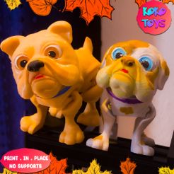 3.jpg STL file FLEXI PRINT-IN-PLACE ARTICULATED CUTE BULL DOG・Model to download and 3D print