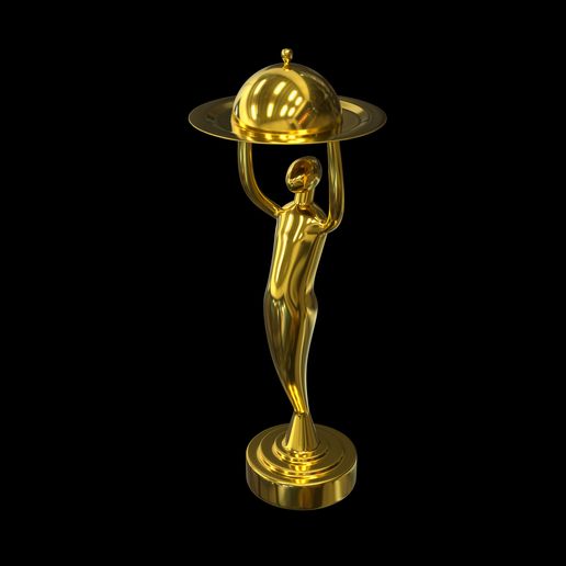 Golden Foodie Chef Trophy 3D model 3D model