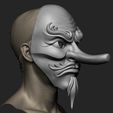 23.jpg Japanese Tengu Mask Oni Demon Mask Samurai Mask 3D print model