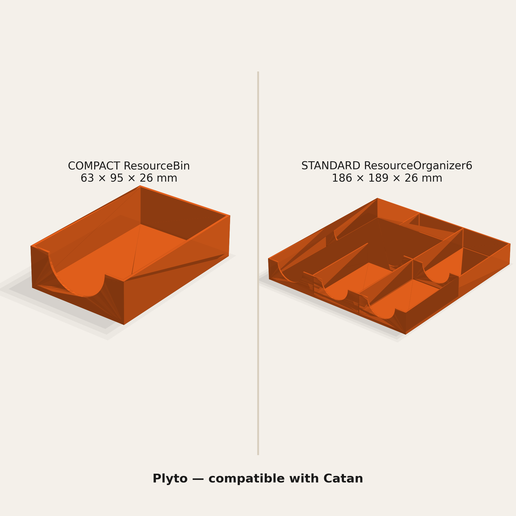 Resource Caddy for Catan — Card & Piece Organizer Trays | Compatible Accessory (No Supports)