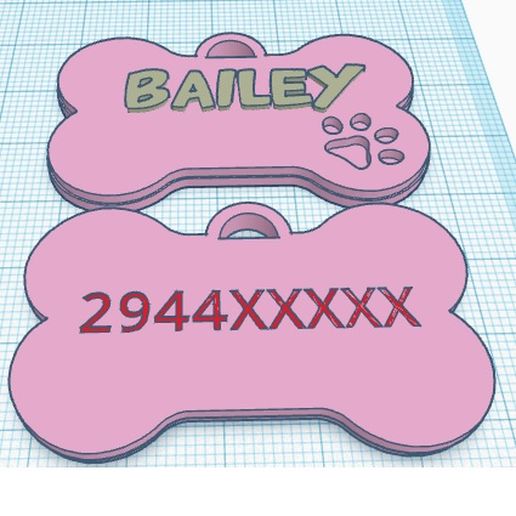 Bone pet nameplate 3D model