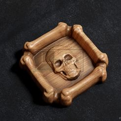 Skull-Ashtray-©.jpg Skull Ashtray - CNC Files for Wood (STL)