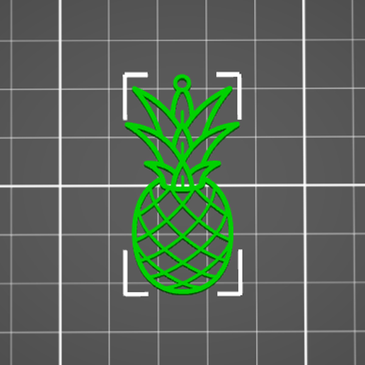 Pineapple PENDANT FOR NECKLACE, JEWELRY, EAR RINGS, CHARM 3D model