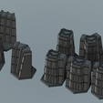 Walls.png Battletech "Forward Base" Hex-friendly terrain set (Structures and Walls Only)