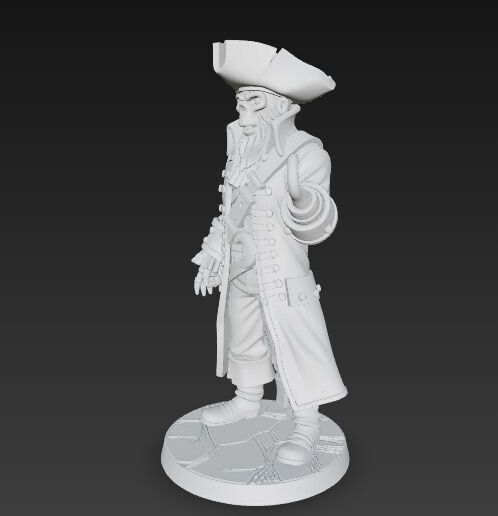 💀 Death on the High Seas – 3D Printable Skeleton Pirate Captain